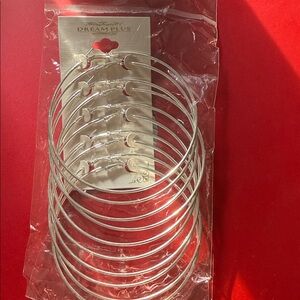 Silver Hoop Earrings Set of 6